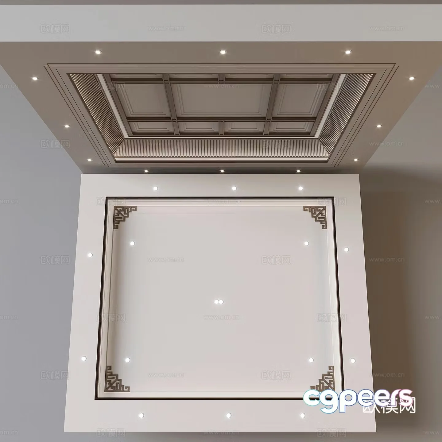 New Chinese style ceiling 3D model