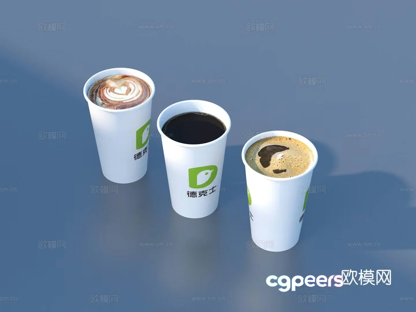 Paper cup coffee cola milk tea drink 3d model