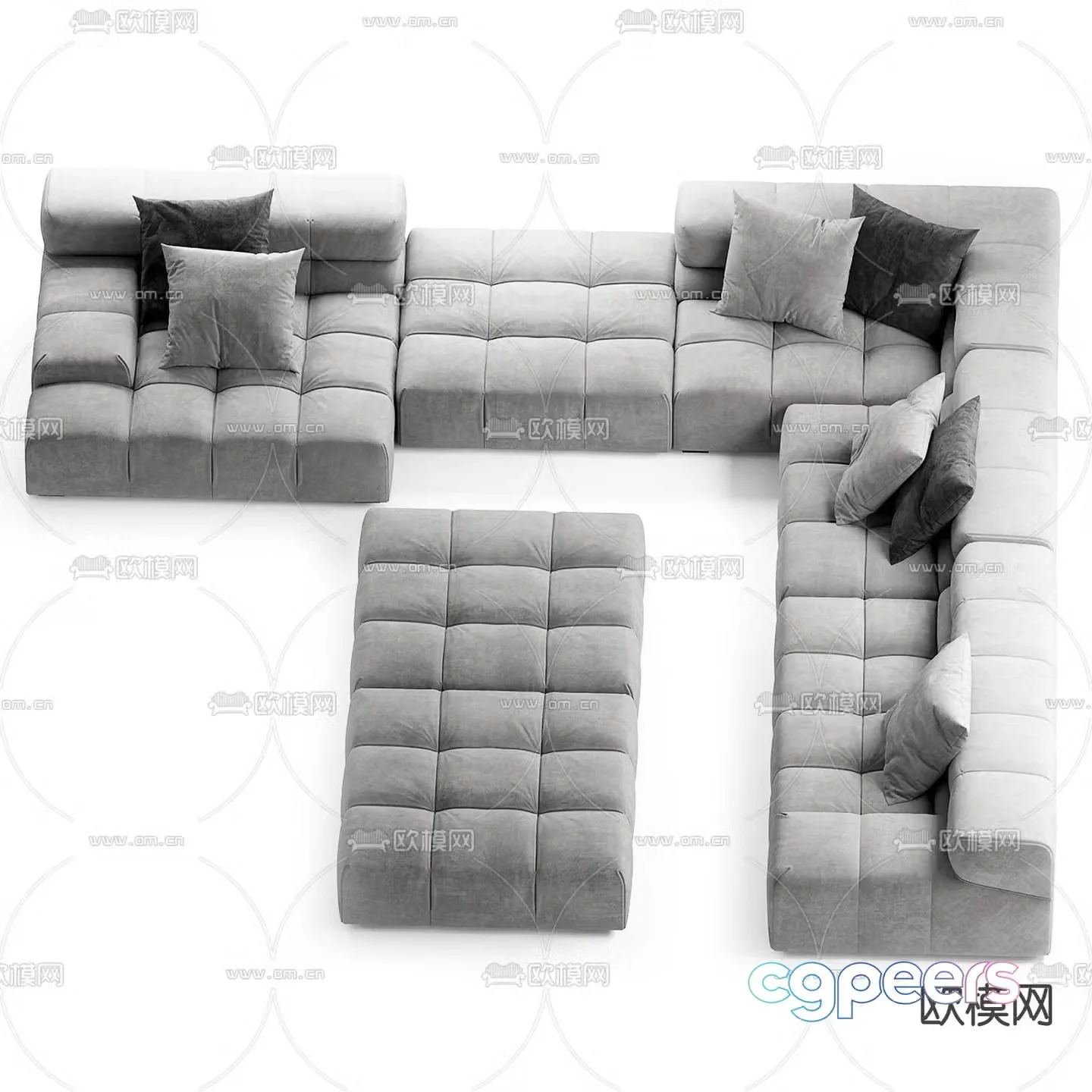 Multi-person sofa corner sofa 3d model