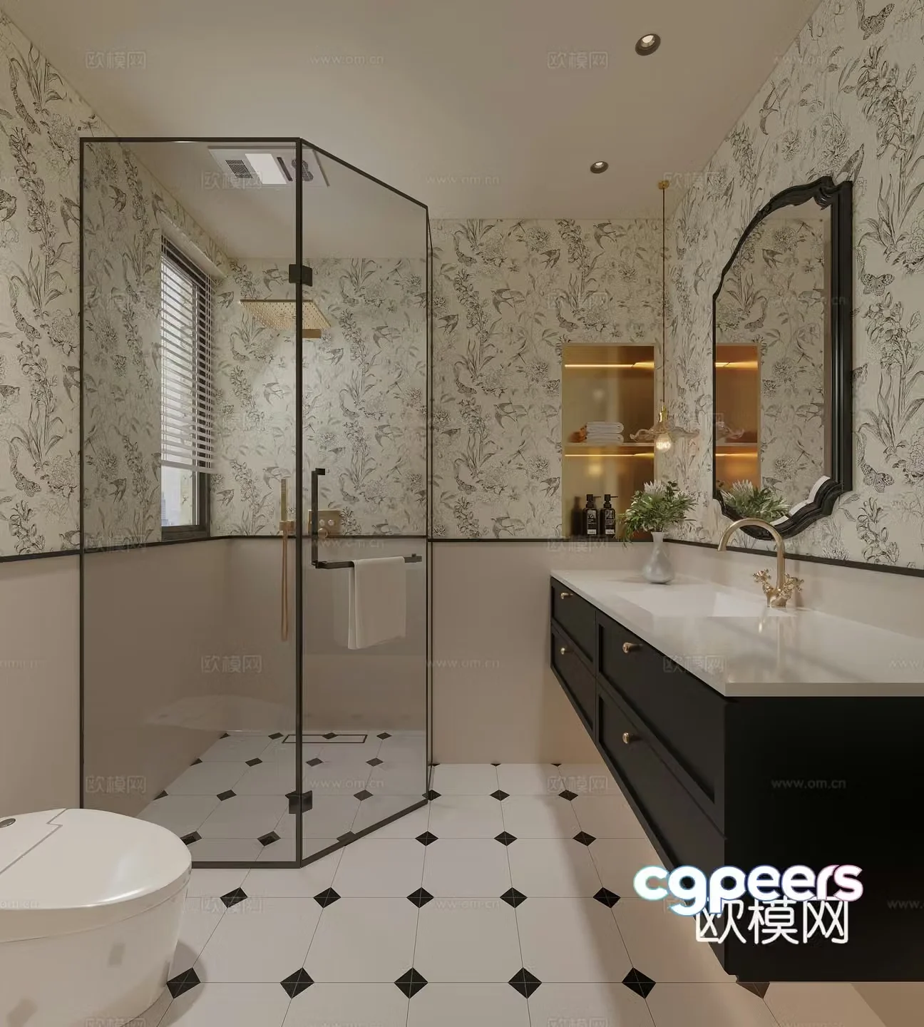 French medieval style bathroom 3D model