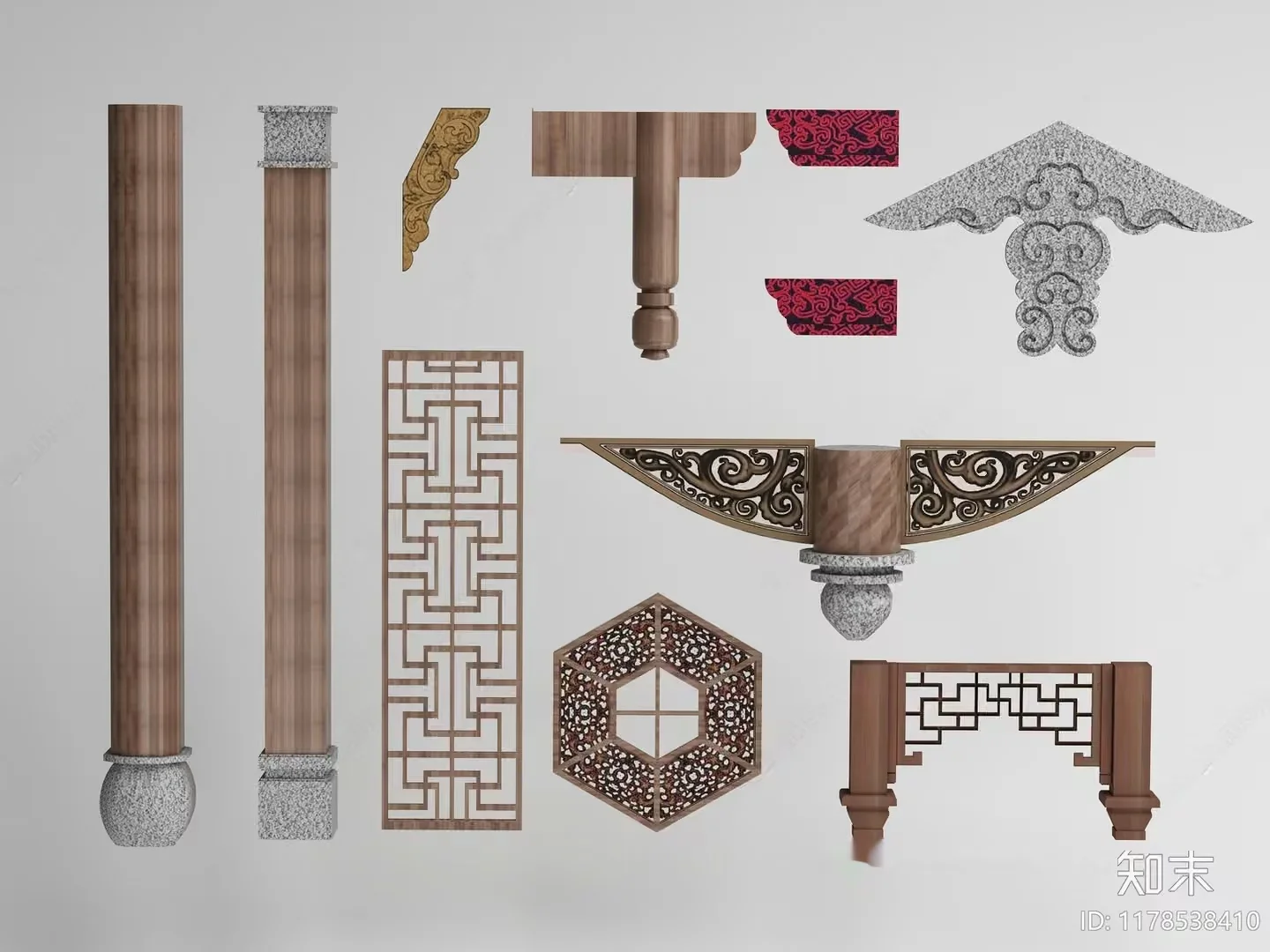 Decorative Architectural Elements 3D Model – 8292 – VRAY Render