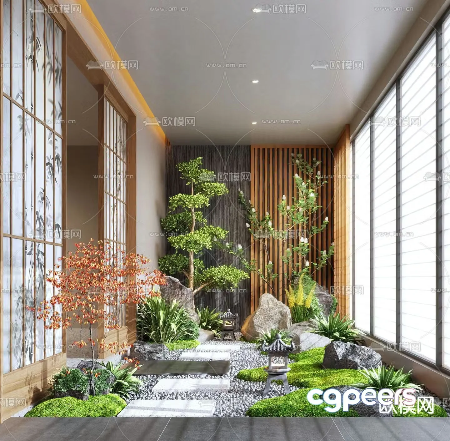 Indoor landscaping bryophyte landscape 3d model