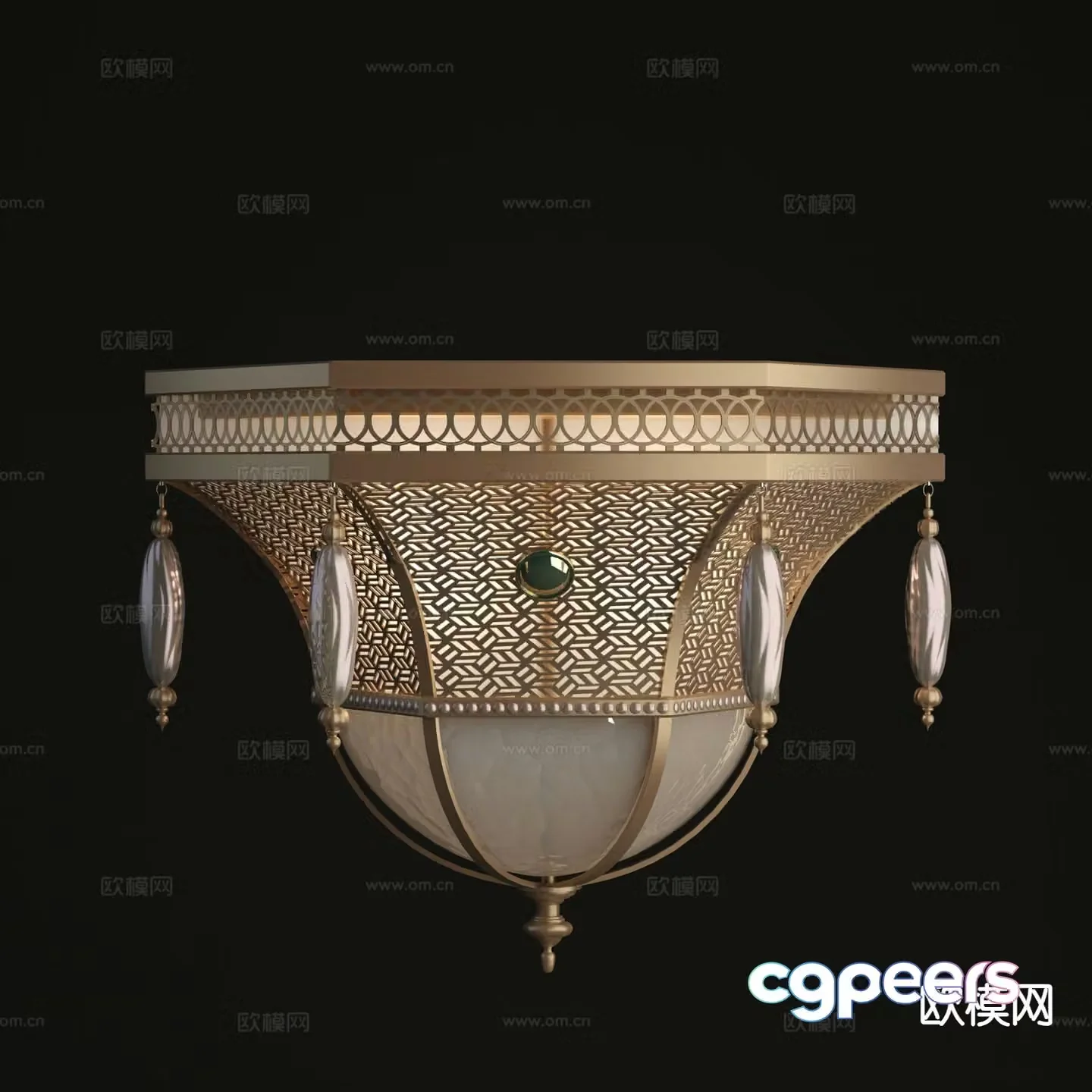 European iron ceiling lamp 3d model
