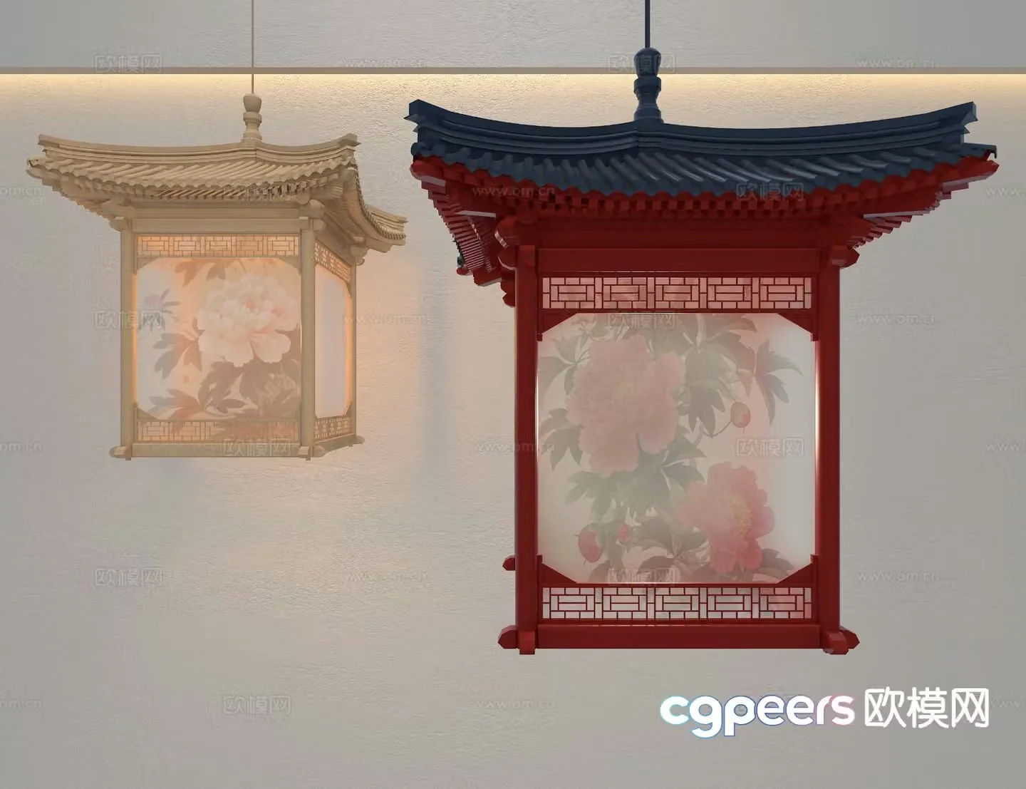 New Chinese style chandelier 3d model