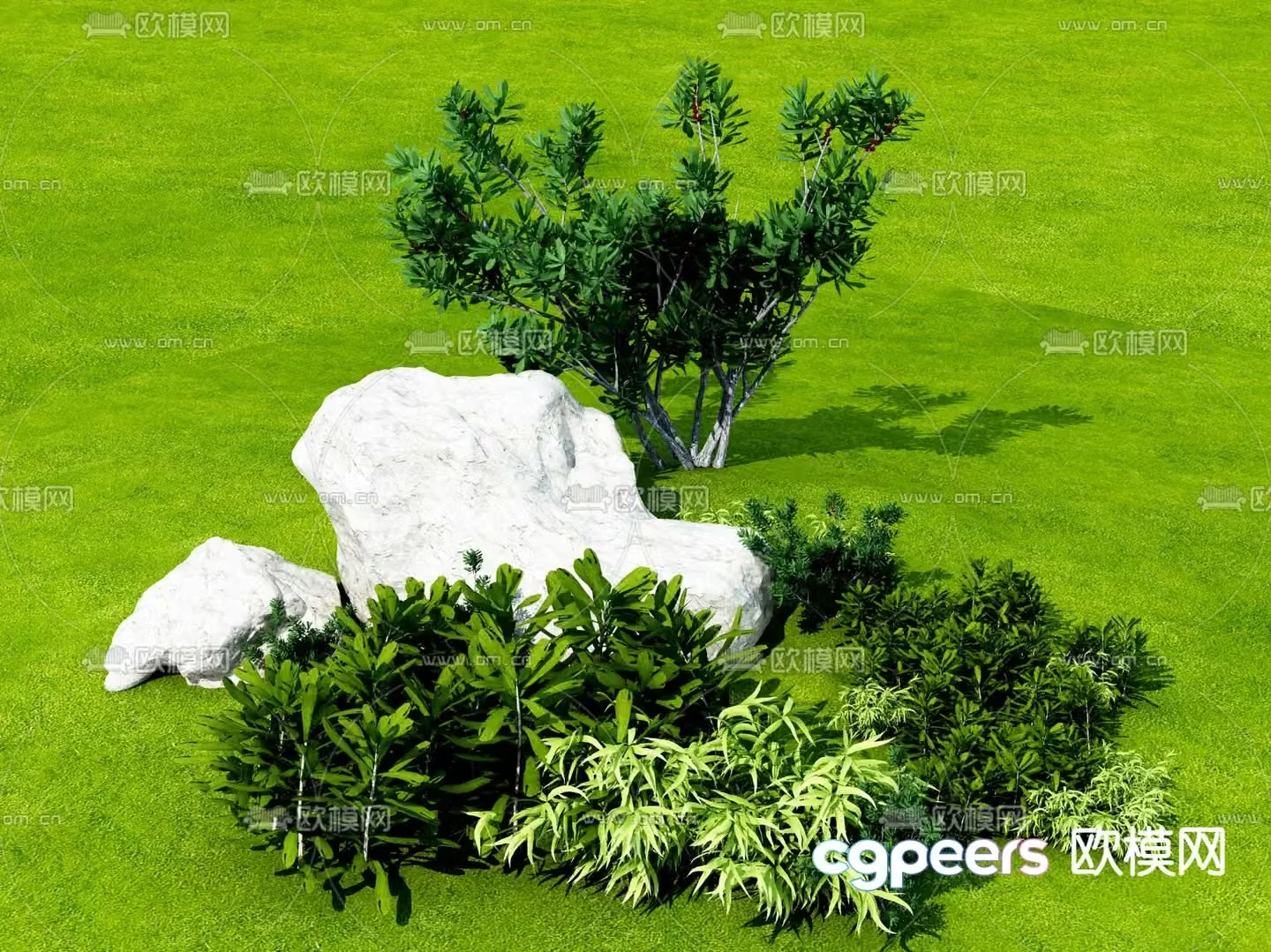 Modern lawn 3d model