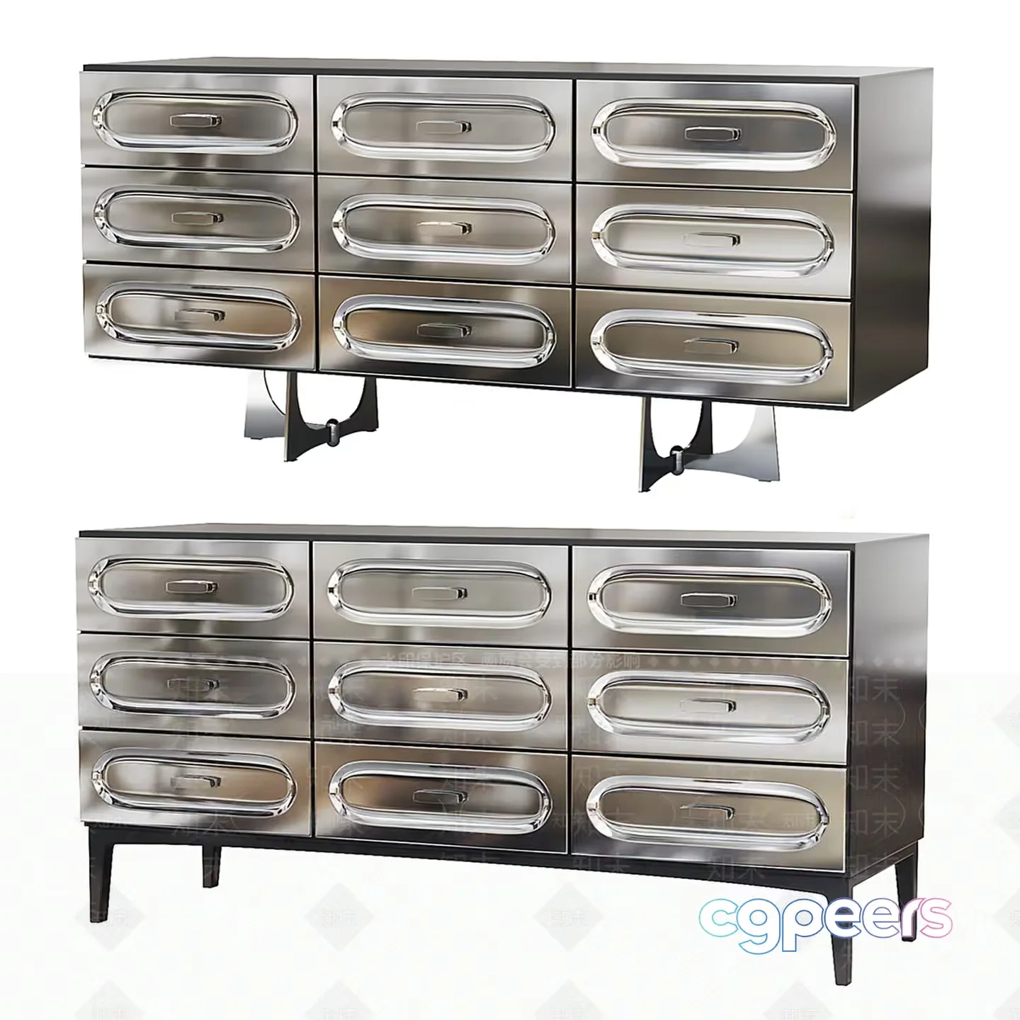 Silver Dresser 3D Model – 7873 – VRAY Render