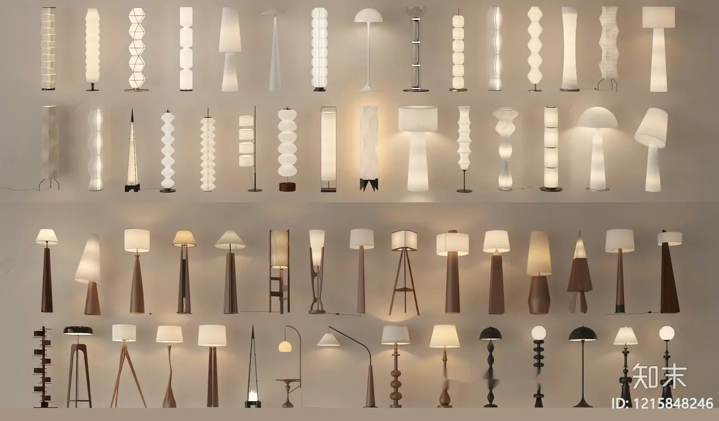 A Collection Of Floor Lamps 3D Model – 11284 – VRAY Render