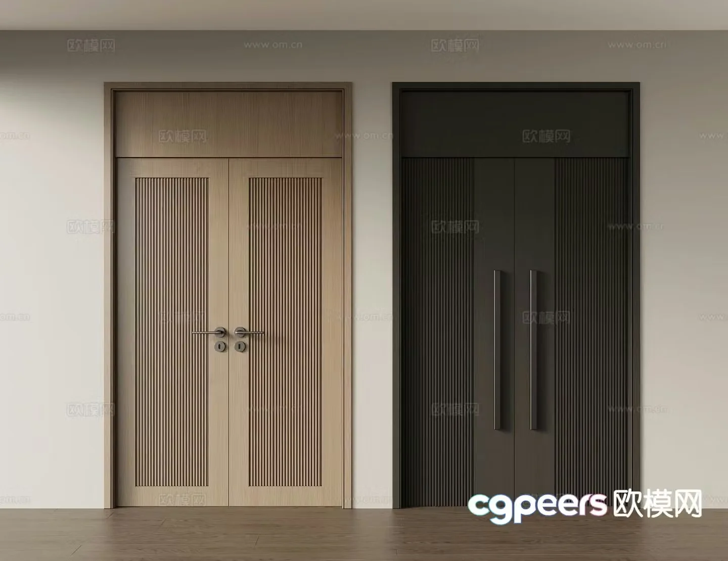 Italian entrance door double-open door double-open door 3D model