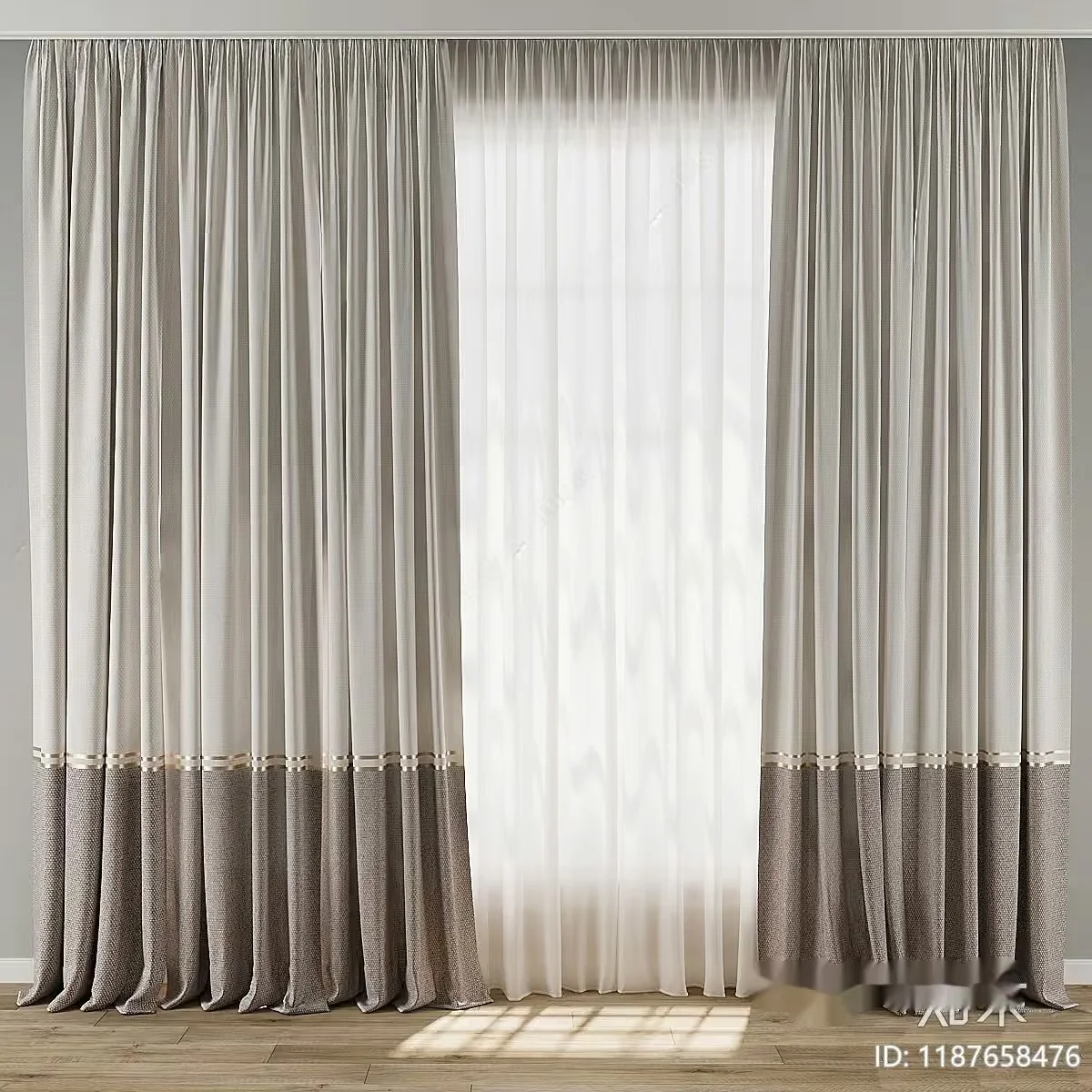 White Curtains 3D Model – 3511 – VRAY Render