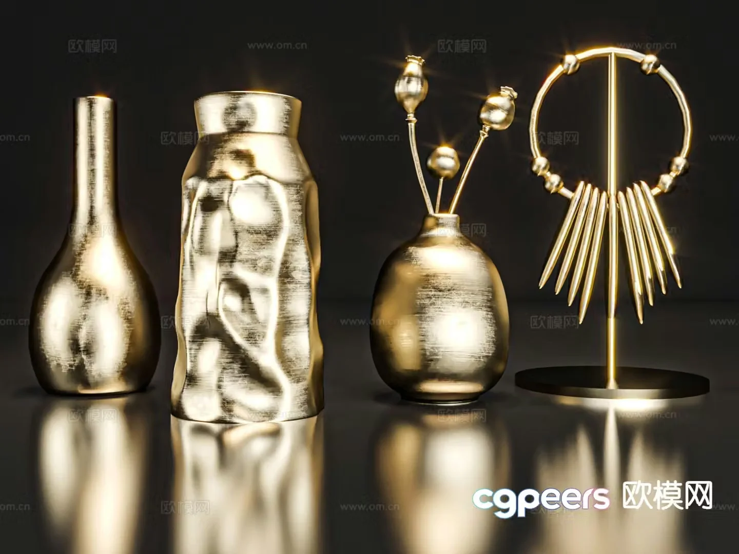Light luxury decorations ornaments handicrafts metal ornaments 3D model