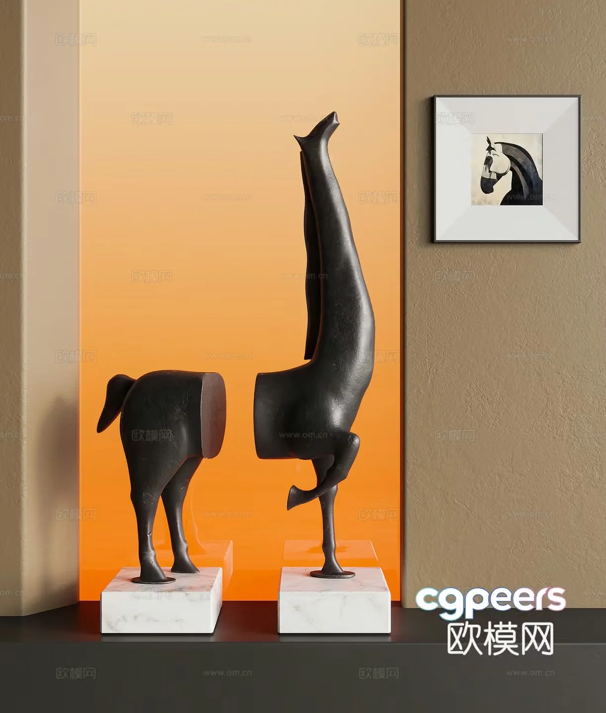 Middle-aged sculpture ornaments 3D model