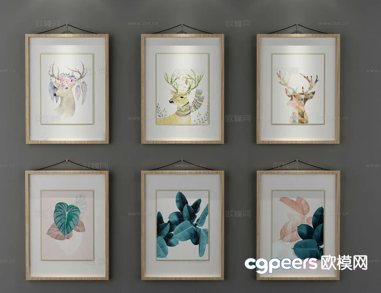 Nordic decorative painting art painting hanging painting 3d model
