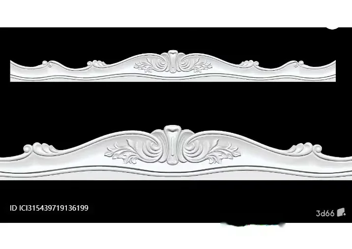 Artistic White Decorative Trim 3D Model – 6096 – VRAY Render
