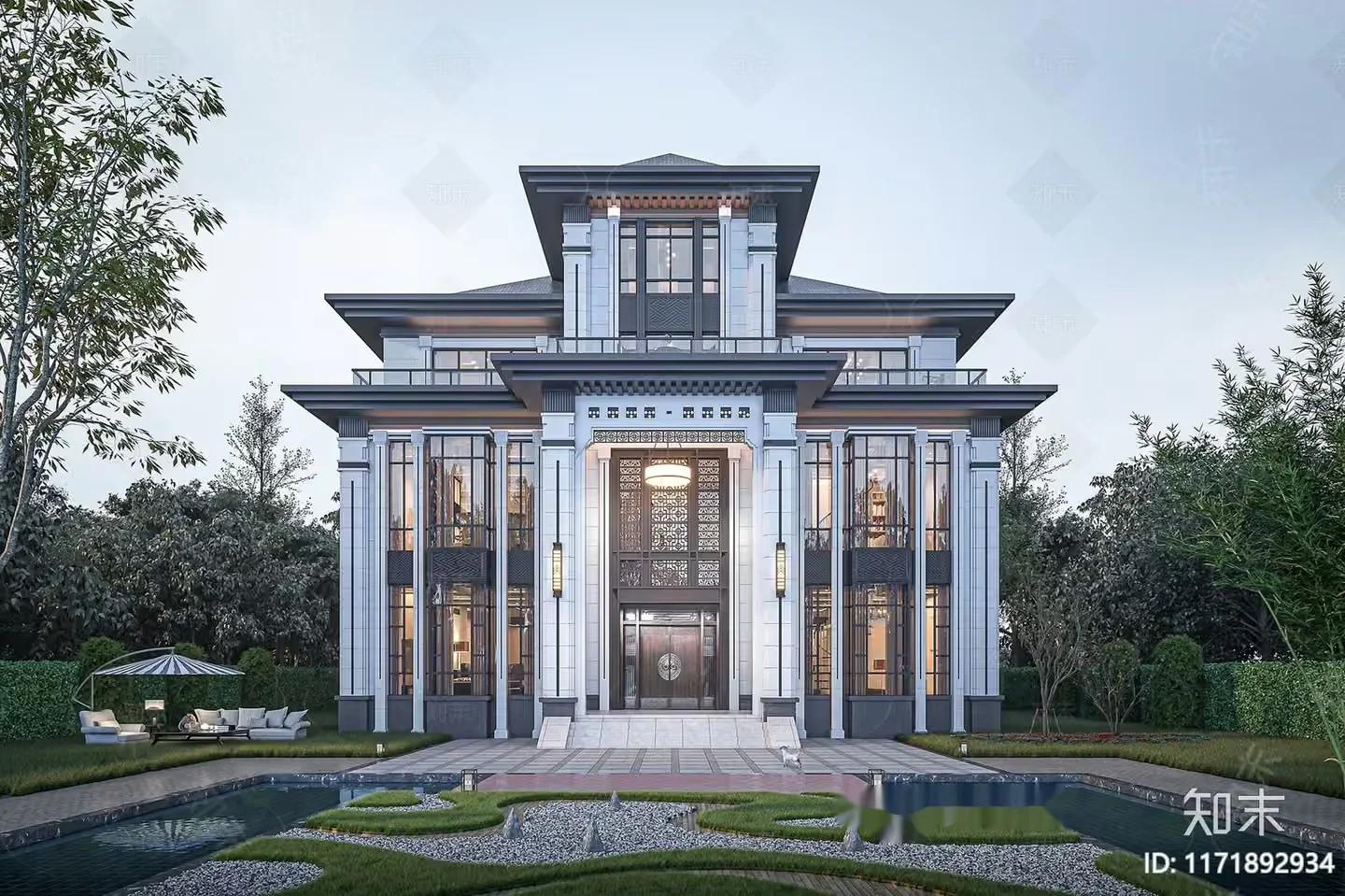 A Large Modern House 3D Model – 5464 – VRAY Render