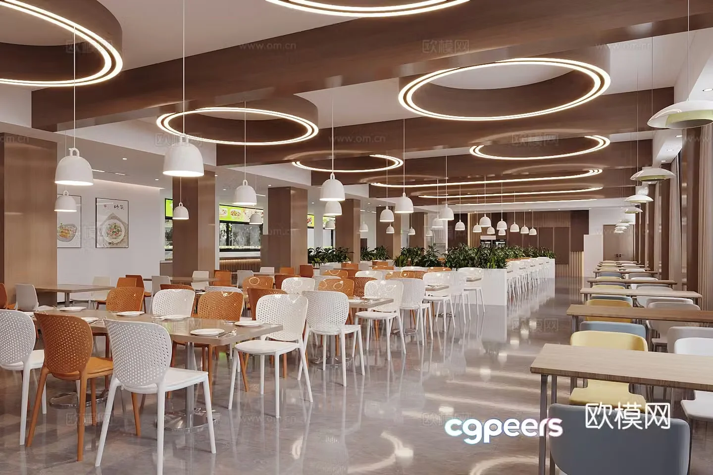 Employee Canteen Employee Restaurant 3D Model