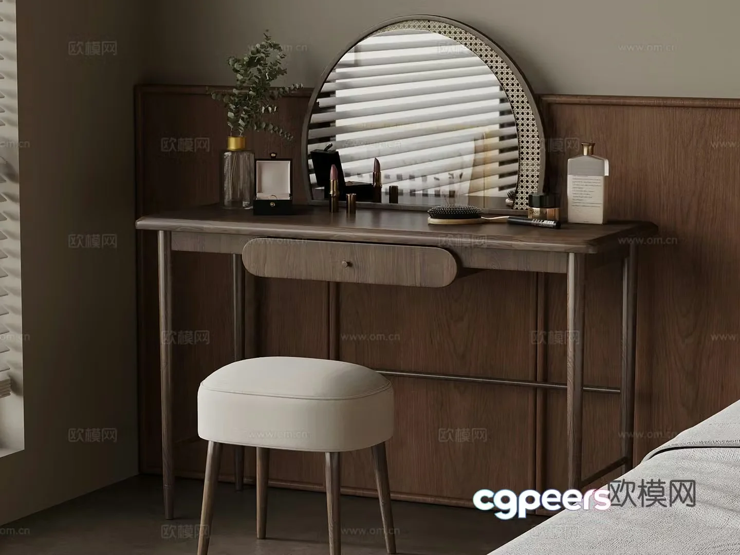 Dressing table medieval style dressing table 3D model