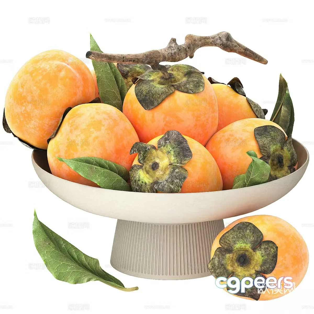 Fruit compote persimmon 3d model