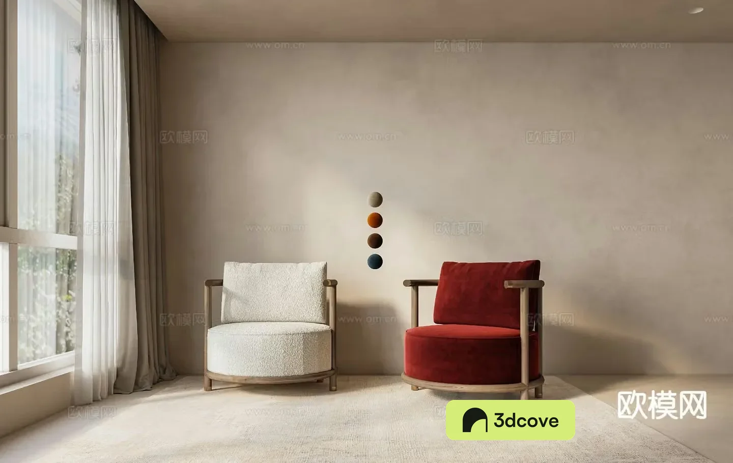 New Chinese style chair leisure chair round chair