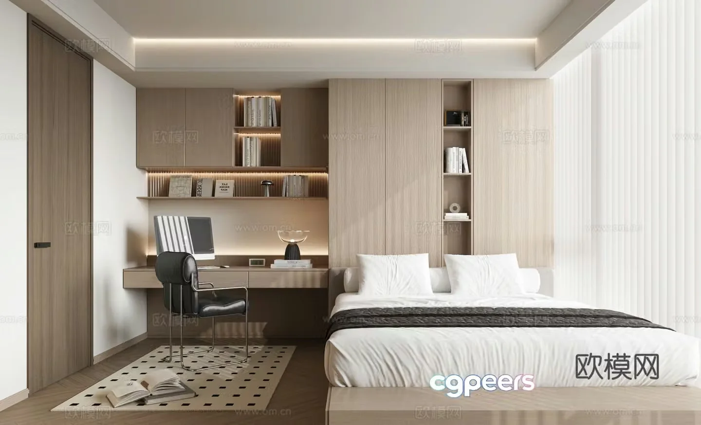 Modern tatami bedroom 3d model