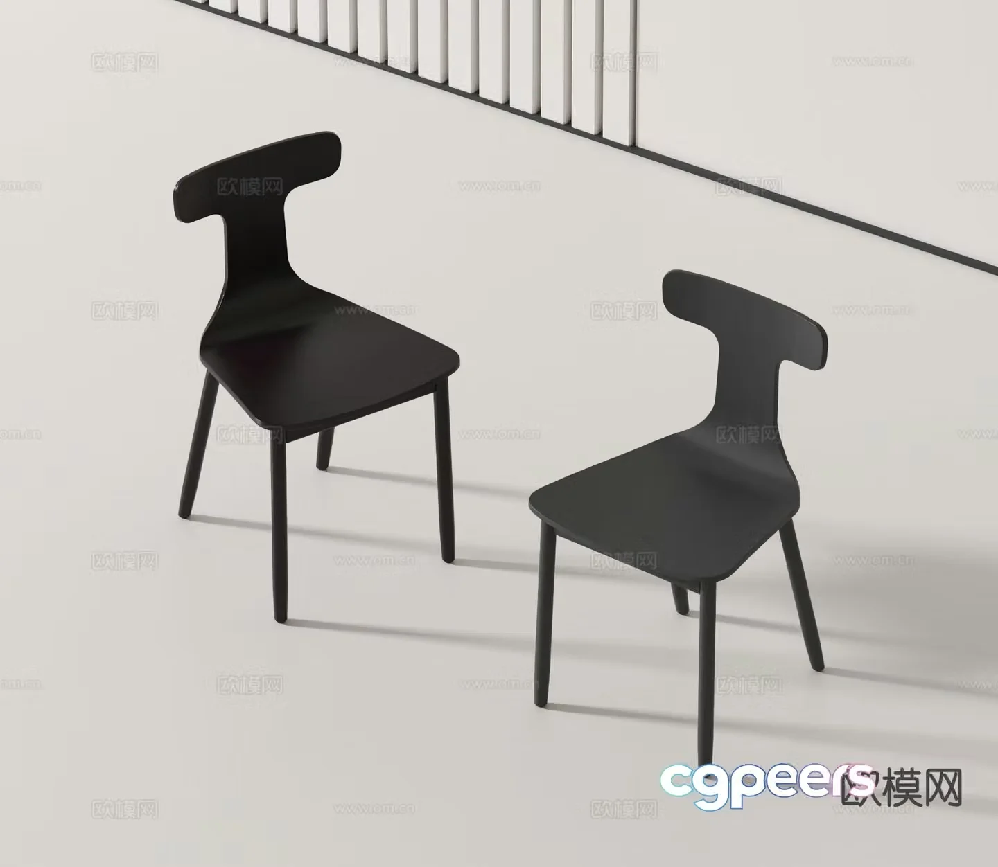 Modern single chair black chair 3d model
