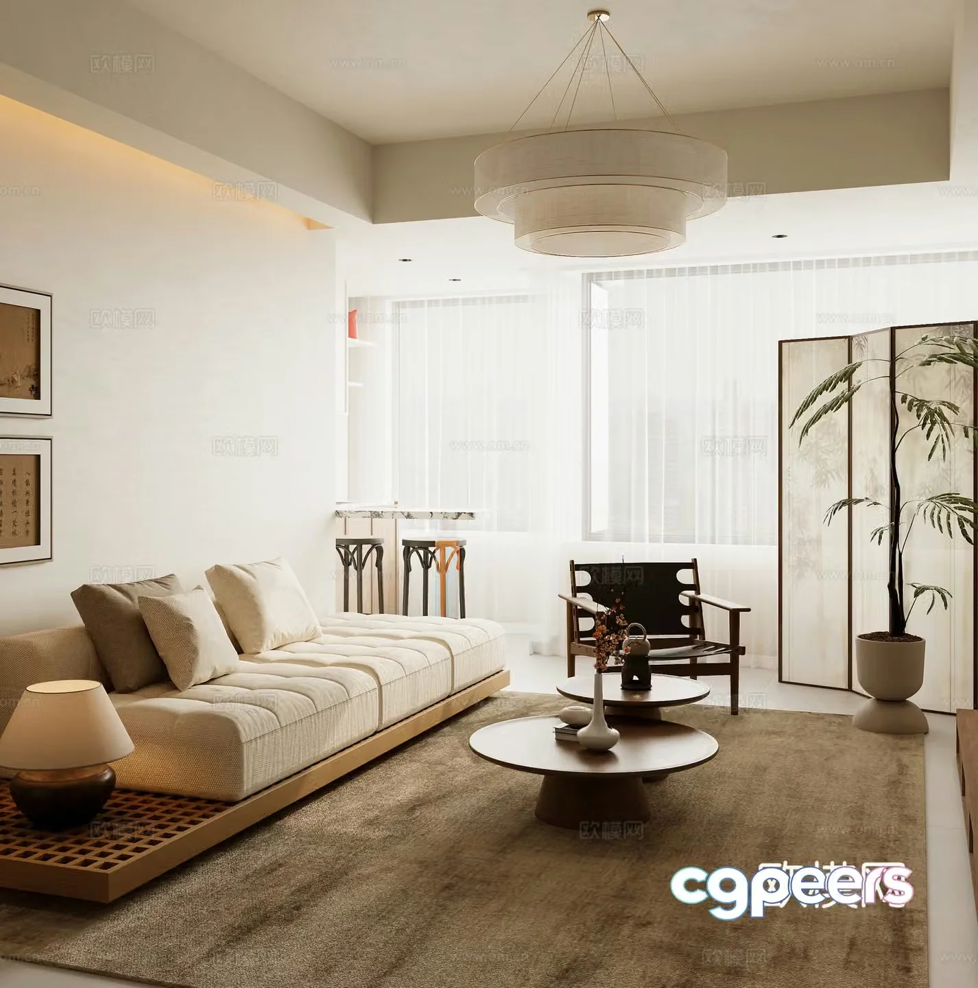 Song’s log living room 3d model