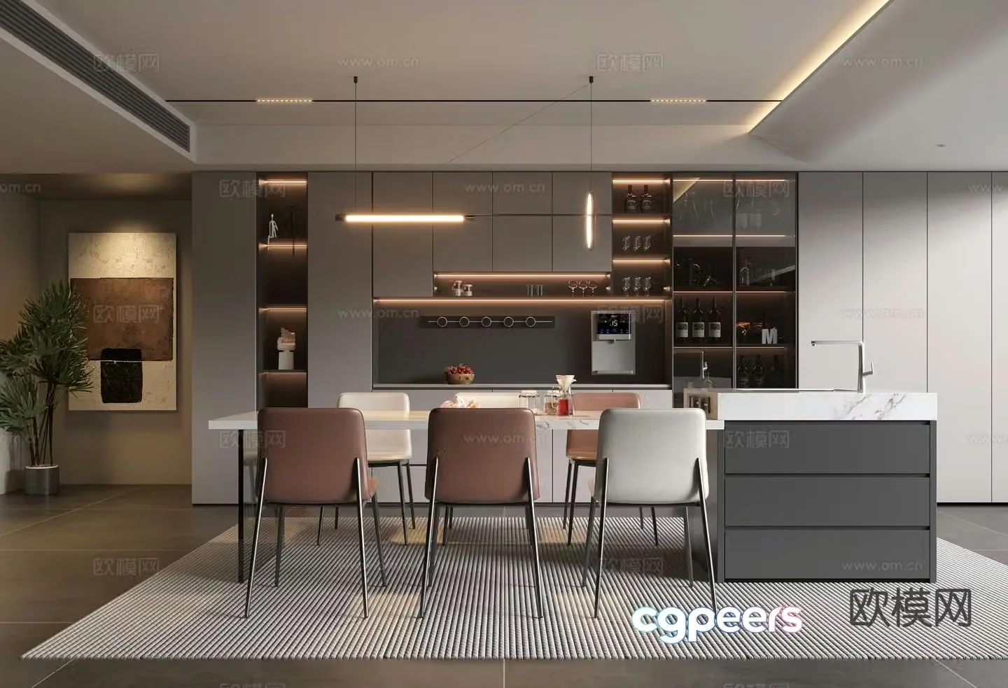 Modern restaurant 3d model