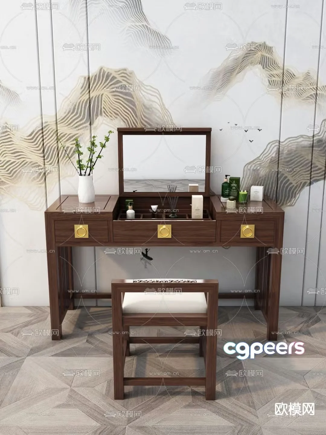 Chinese dressing table dressing table 3d model
