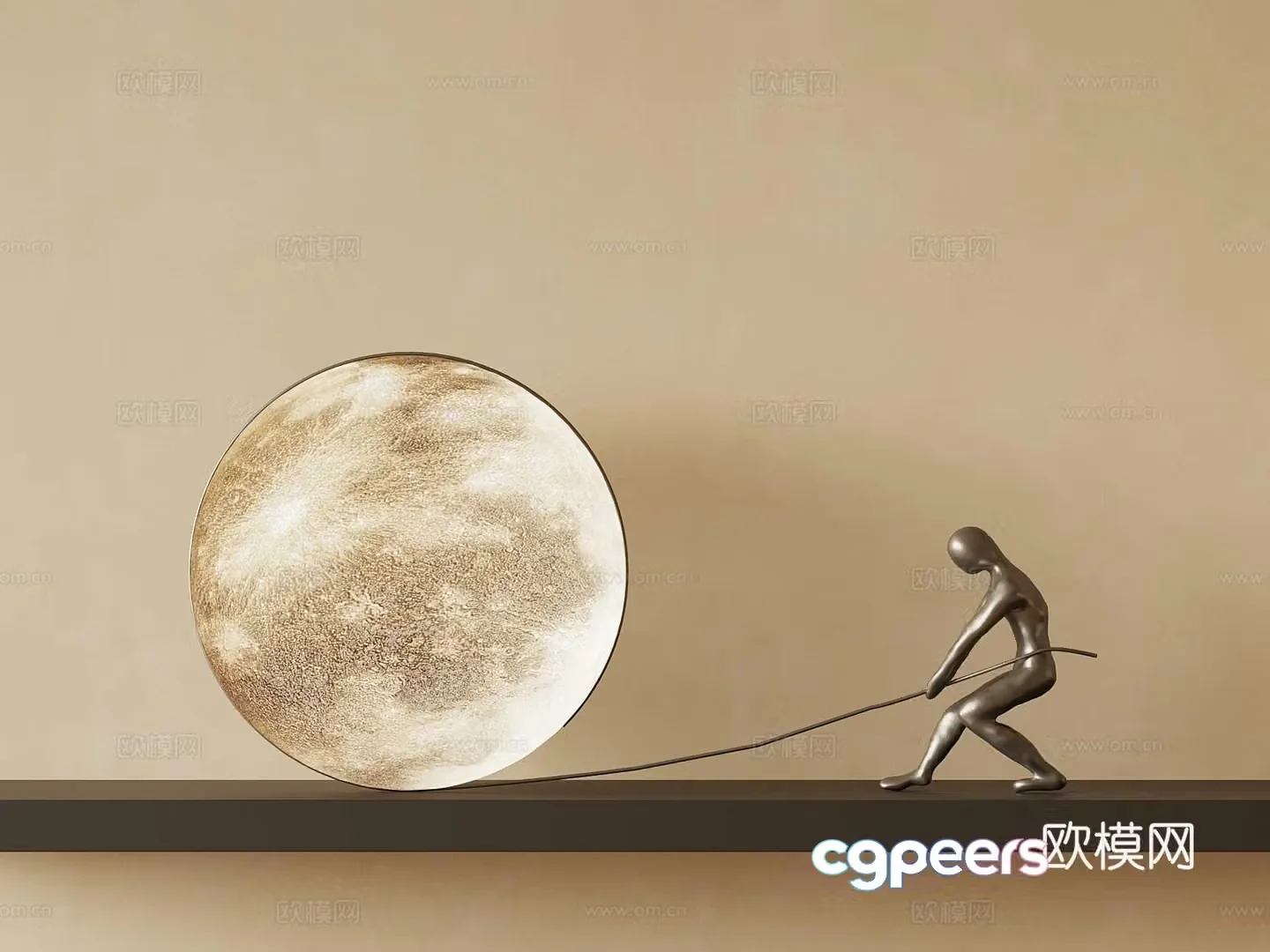 Modern moonlight decorative ornaments 3d model