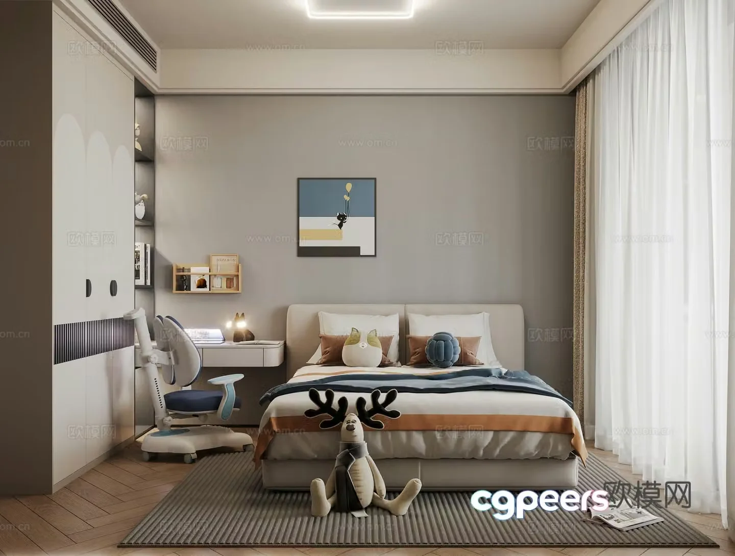 Modern children’s room boy 3d model