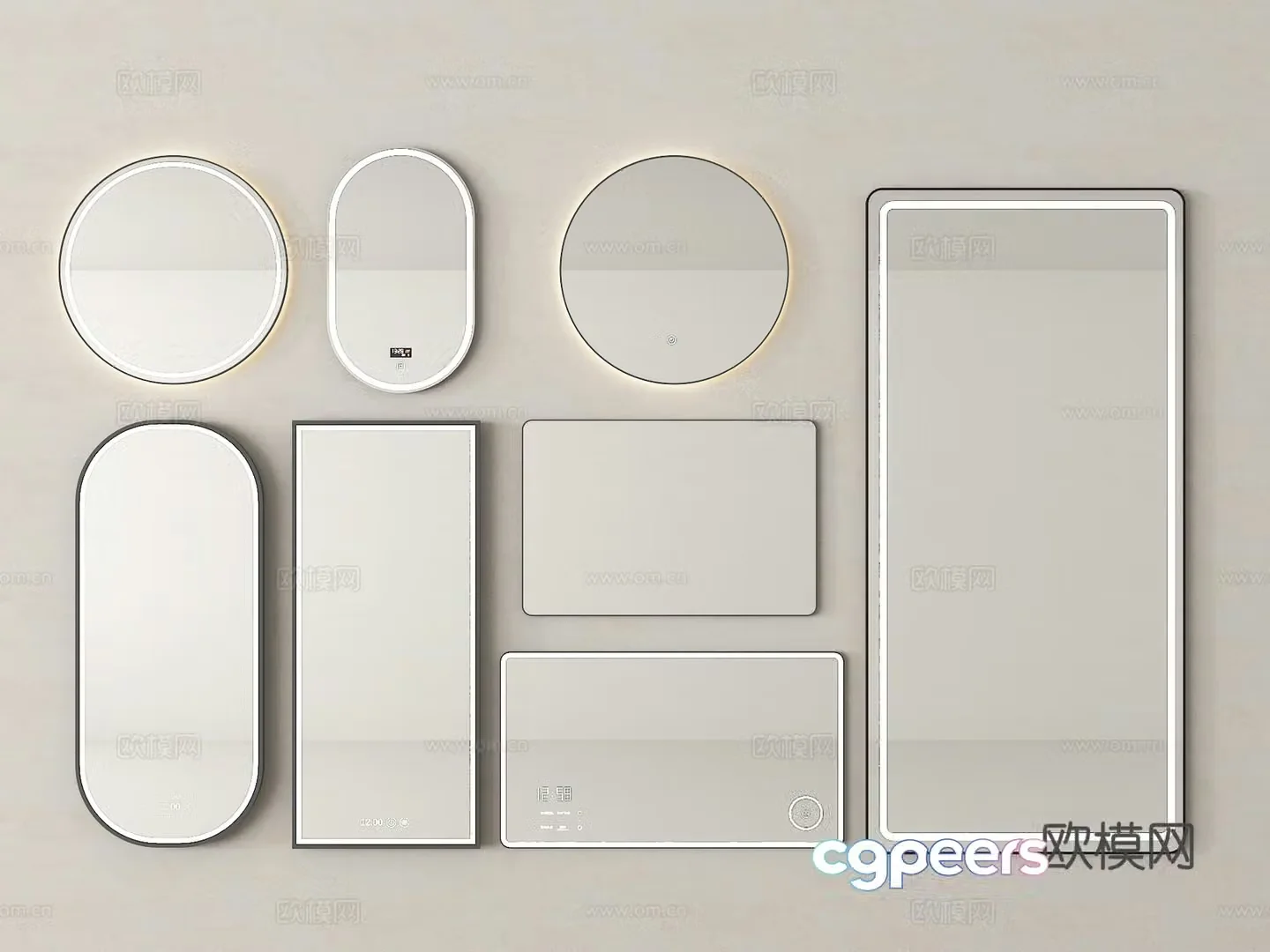 Modern mirror Full body mirror Makeup mirror Bathroom mirror Floor-to-ceiling mirror 3d model