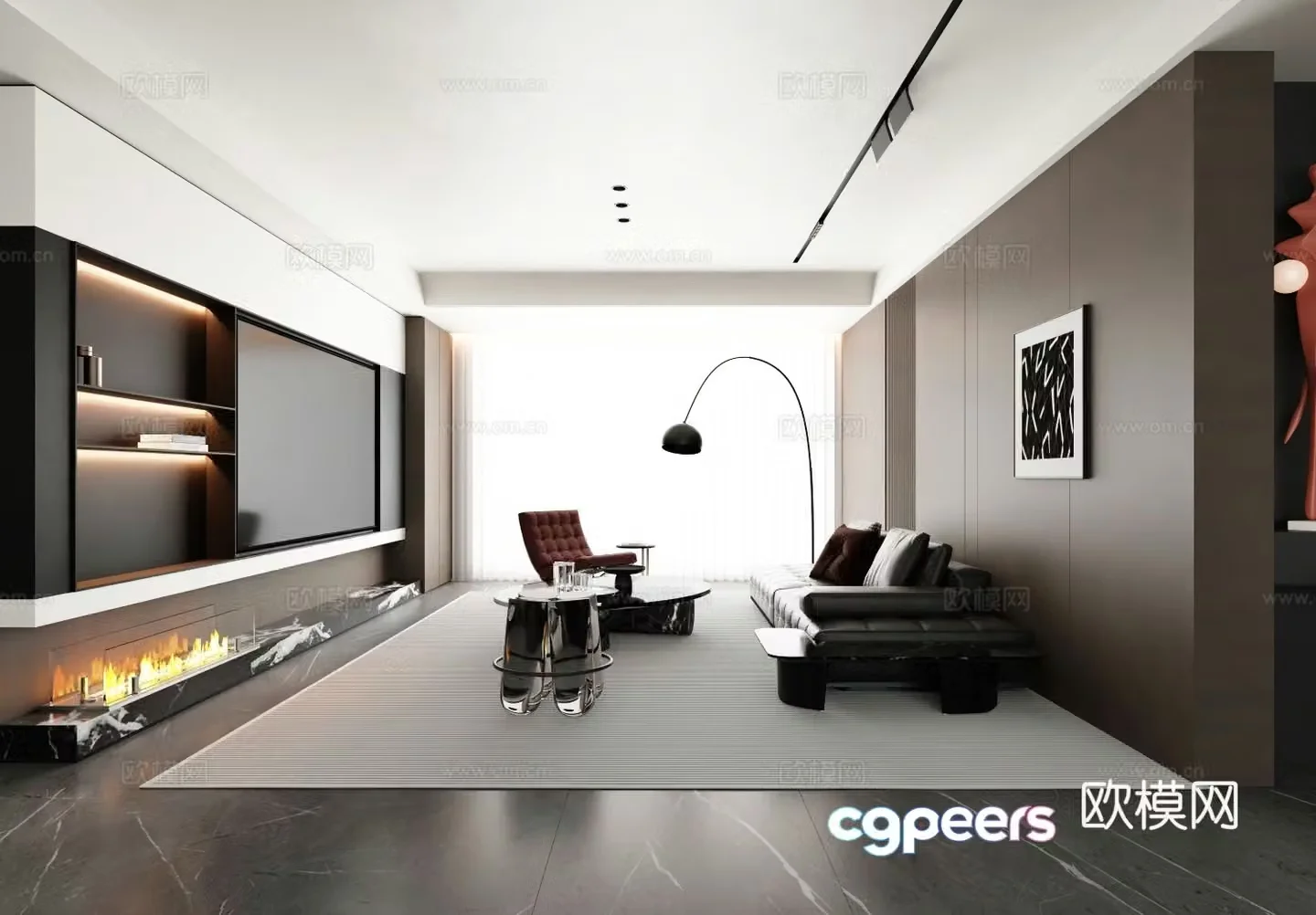 Modern living room 3d model