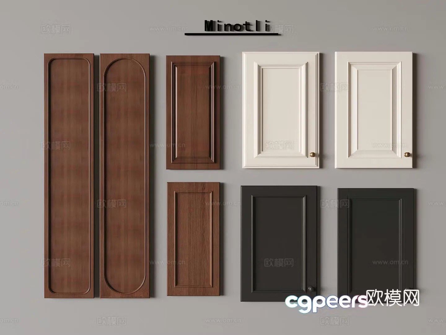 Wooden cabinet door panel 3D model