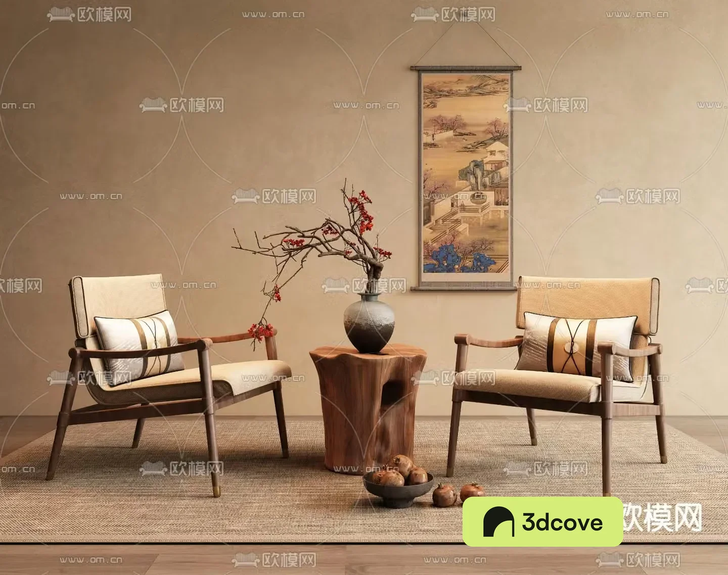 New Chinese style leisure chair solid wood leisure chair