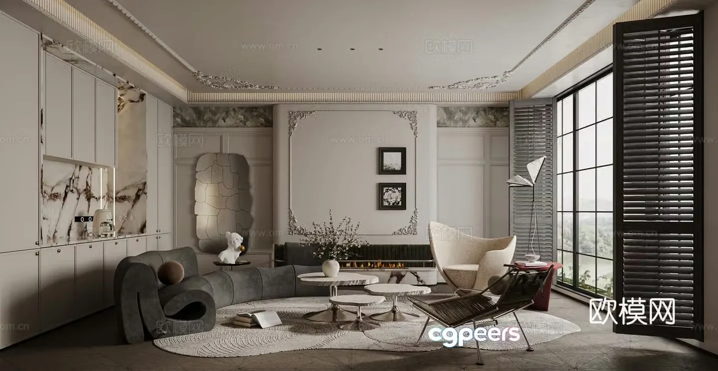 French living room 3d model