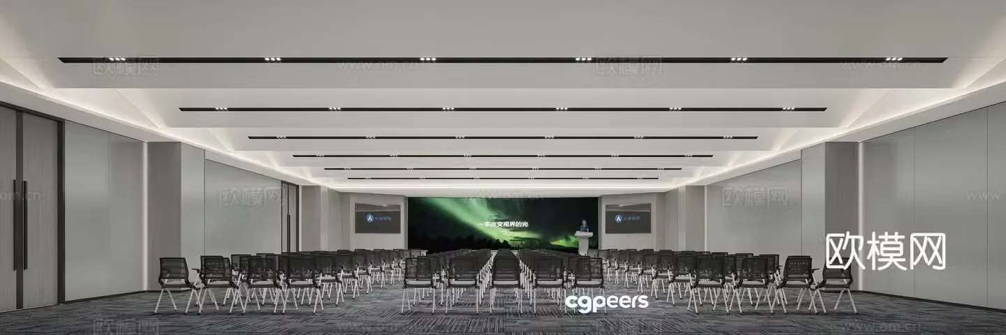 Modern training room 3d model