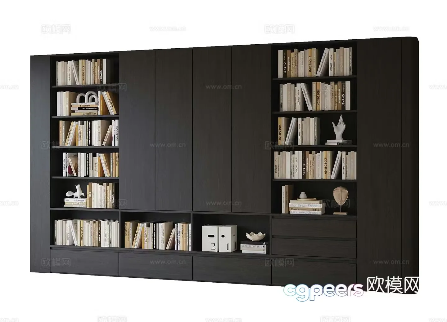 Modern bookcase Living room bookcase Book ornaments 3D model