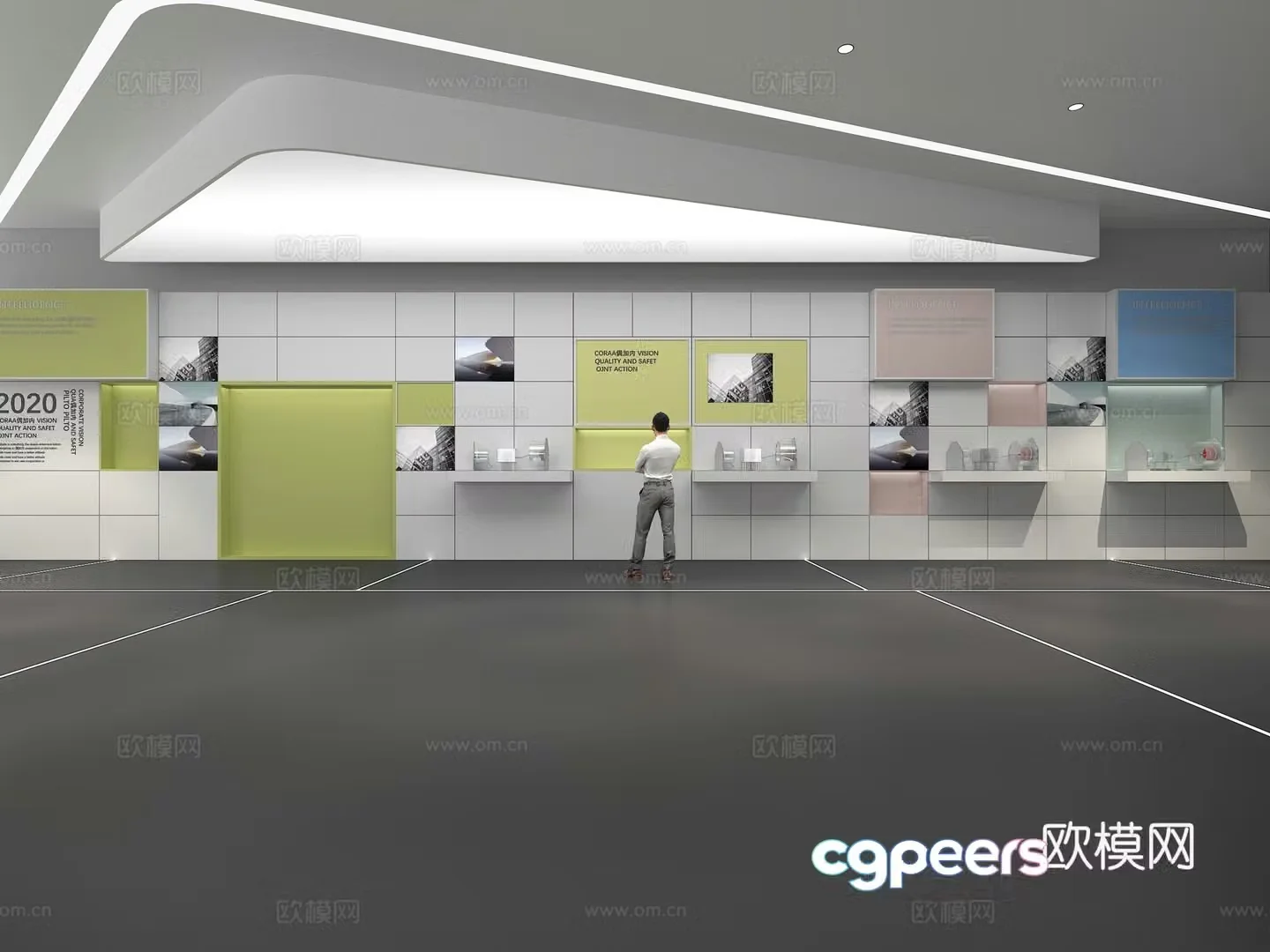 Cultural wall Corporate culture wall Display wall Theme wall Exhibition hall Campus culture Corridor 3D model