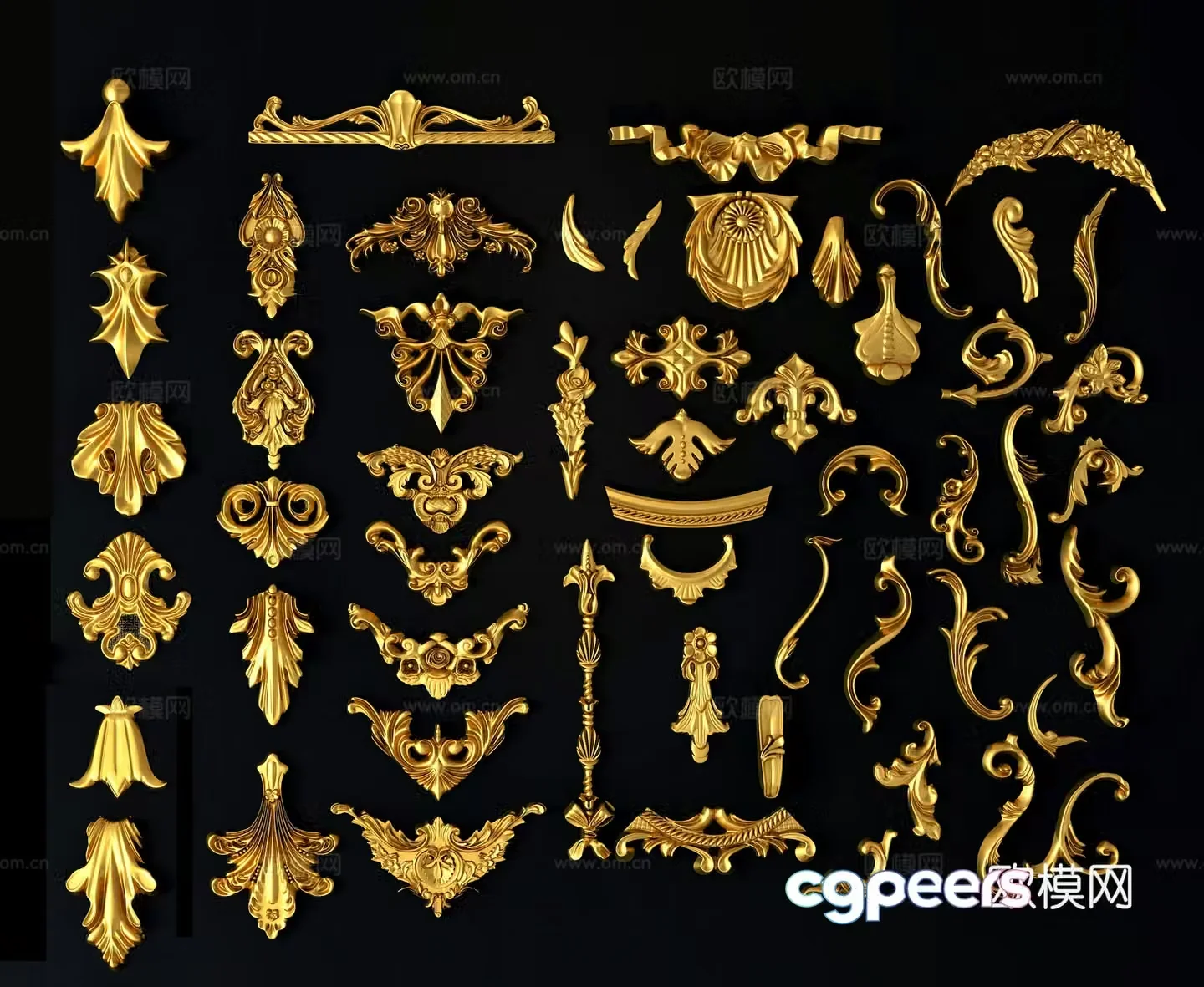 European-style components European-style lines European-style carving 3D model