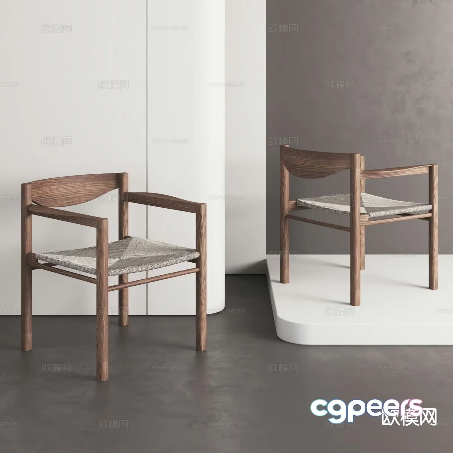 Medieval style leisure chair armchair wooden chair 3d model