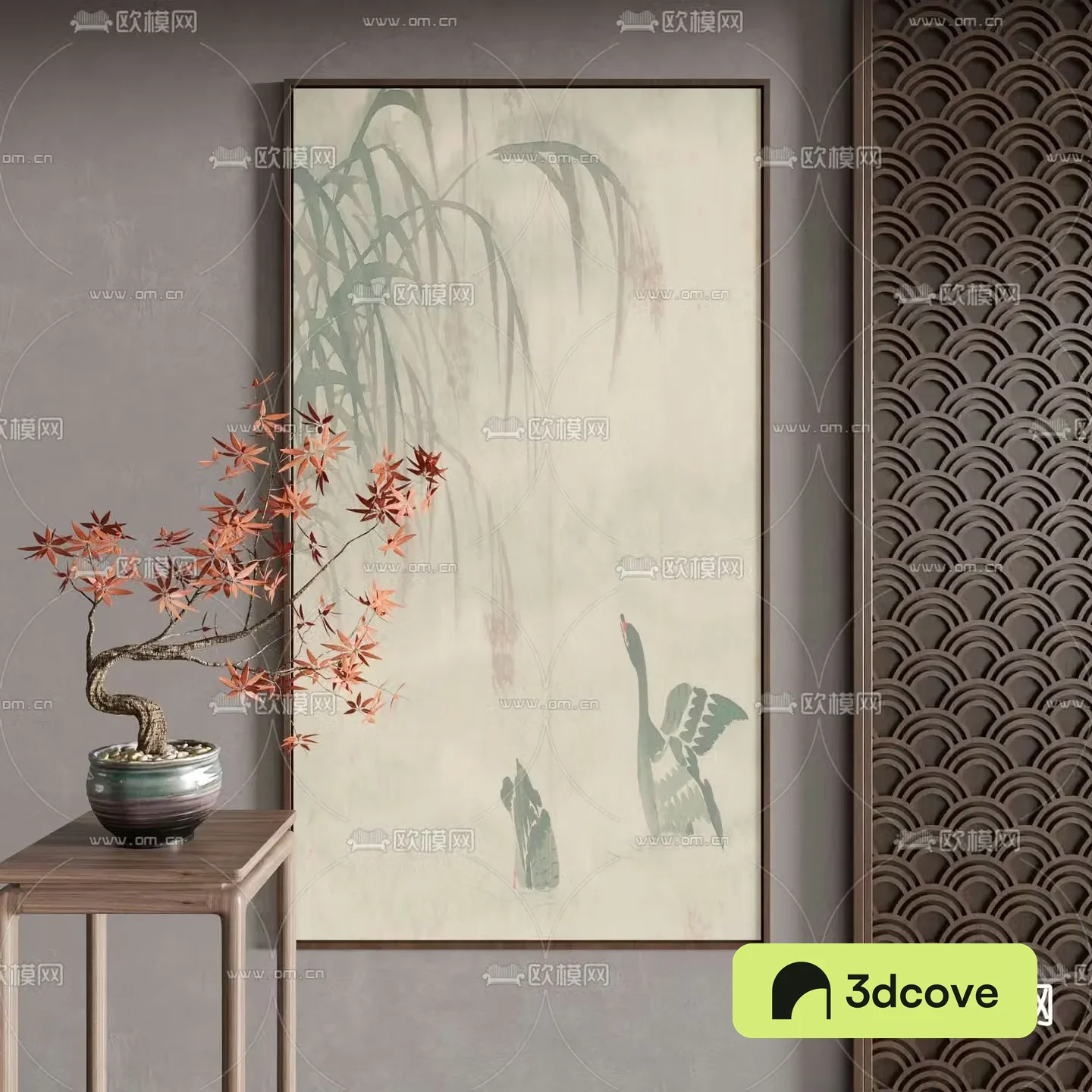 New Chinese style ink painting Mandarin duck painting Decorative painting