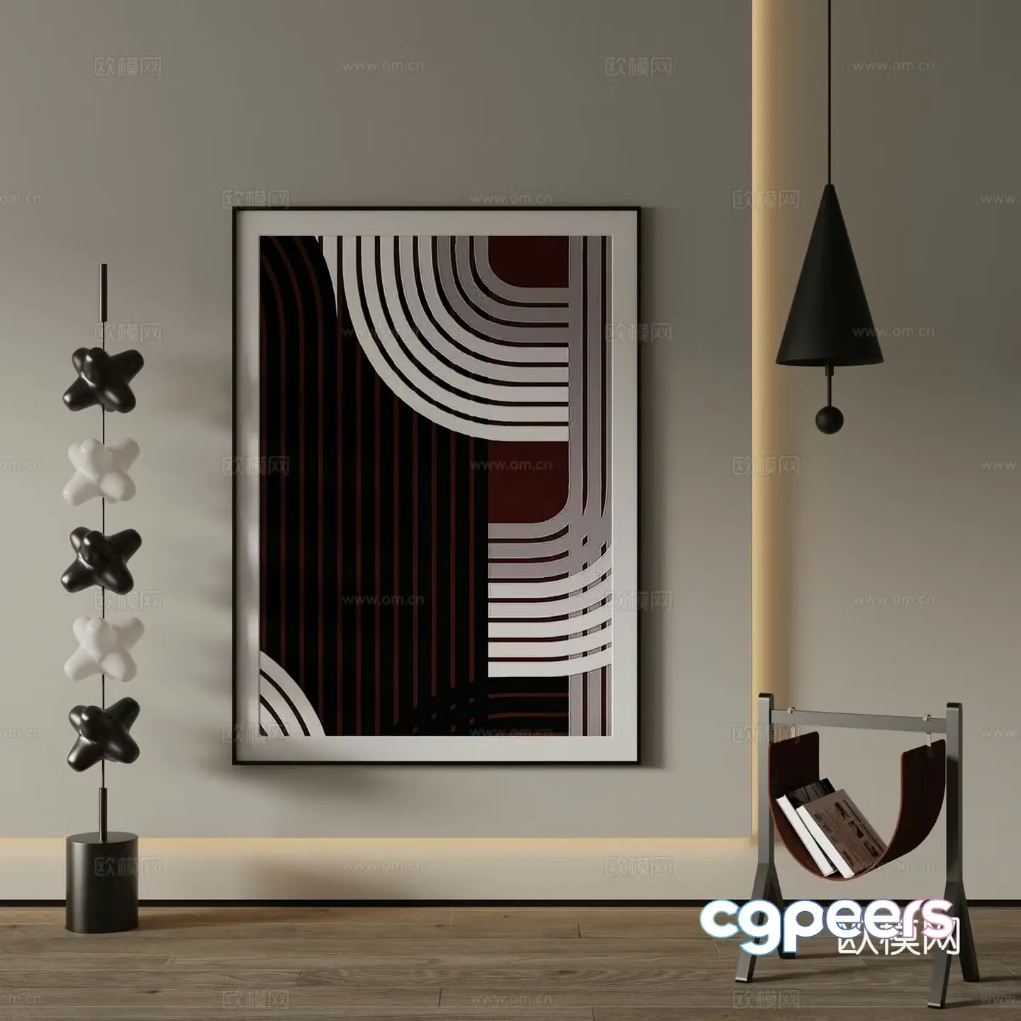 Modern Art Painting Decorative Painting 3D Model