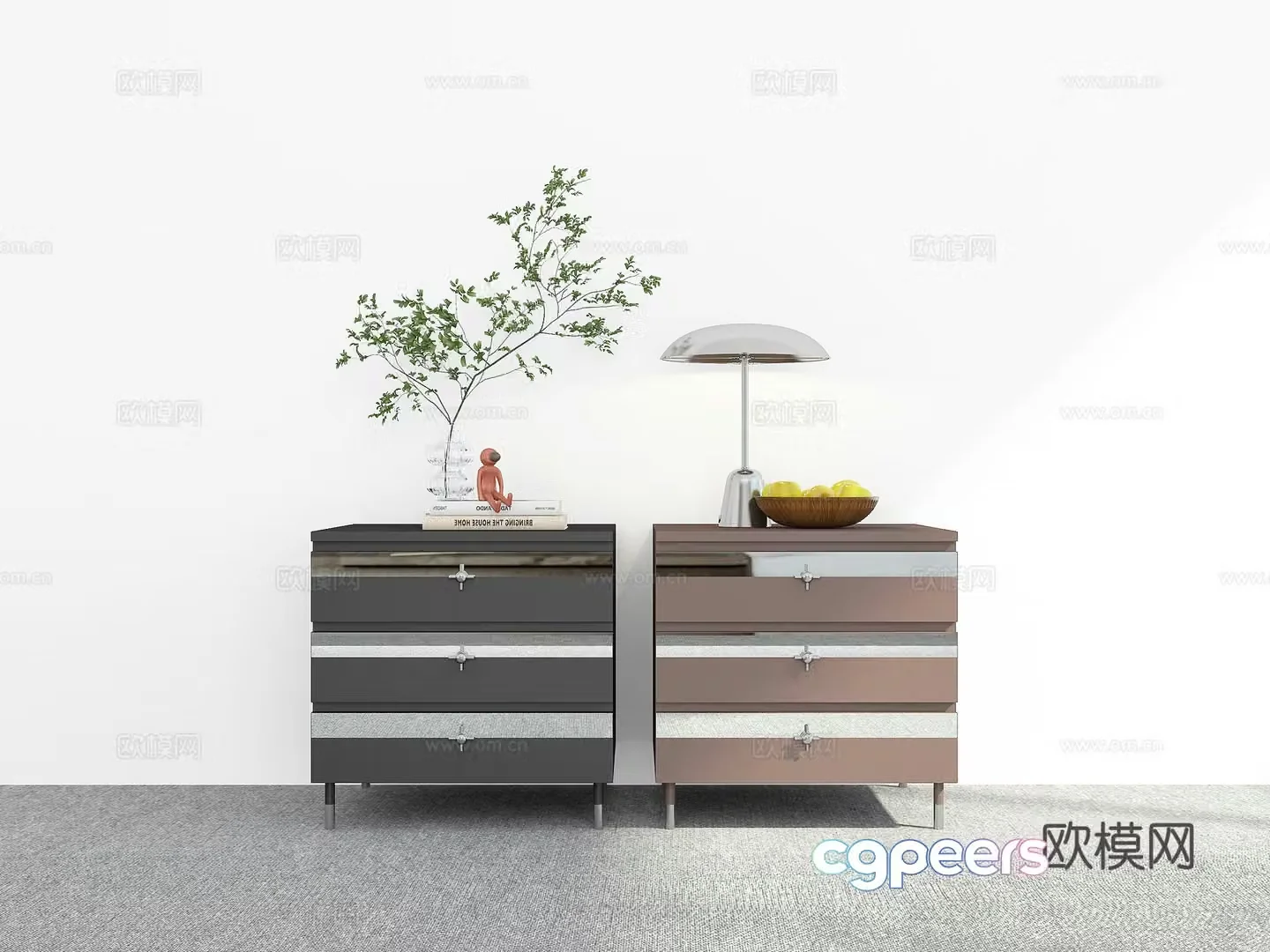 Modern bedside table 3d model
