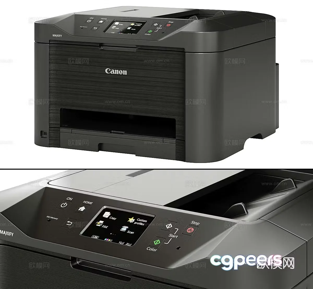 Large printer Small printer Mini printer Copier Office equipment Fax machine 3d model