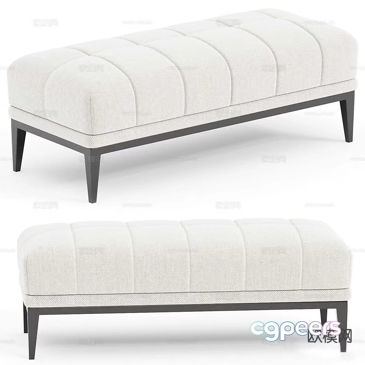 Bed end stool footrest sofa stool 3d model