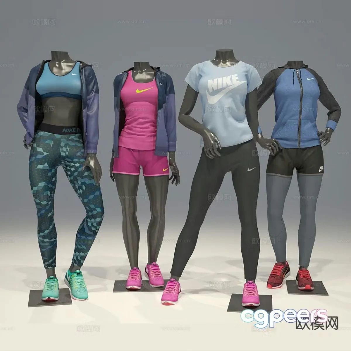 Nike female sportswear clothing mannequin 3d model