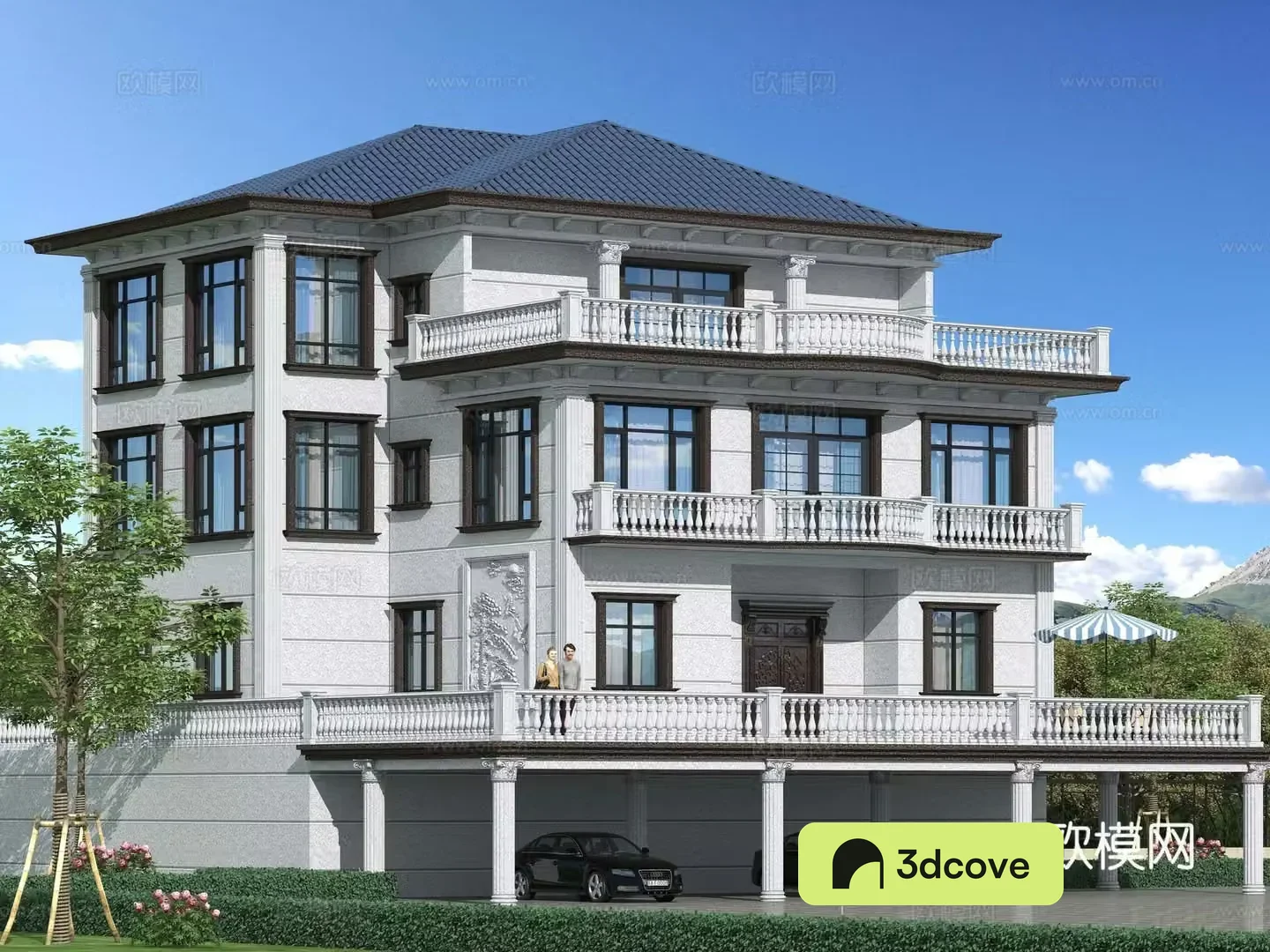 Simple European single-family villa appearance