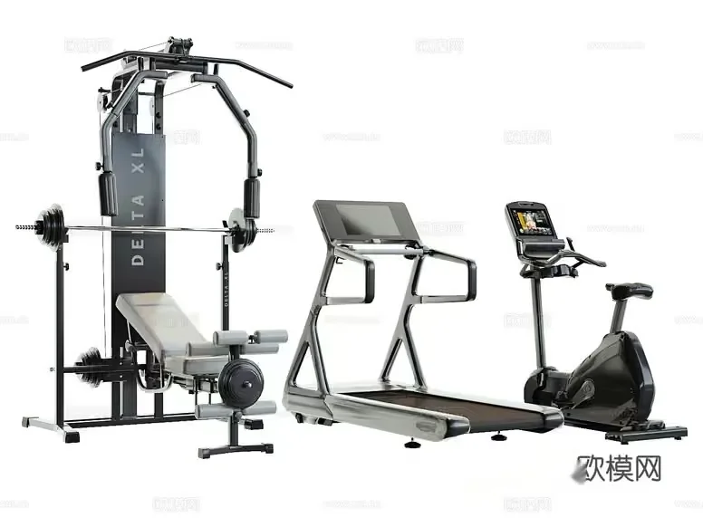 A Collection Of Home Exercise Equipment 3D Model – 3325 – CORONA Render
