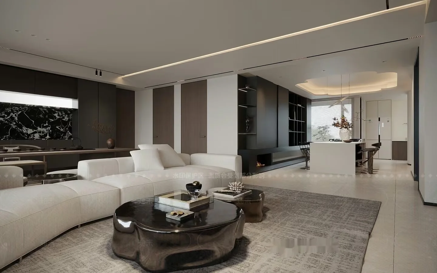 Modern Living Room 3D Model – 19026 – CORONA Render