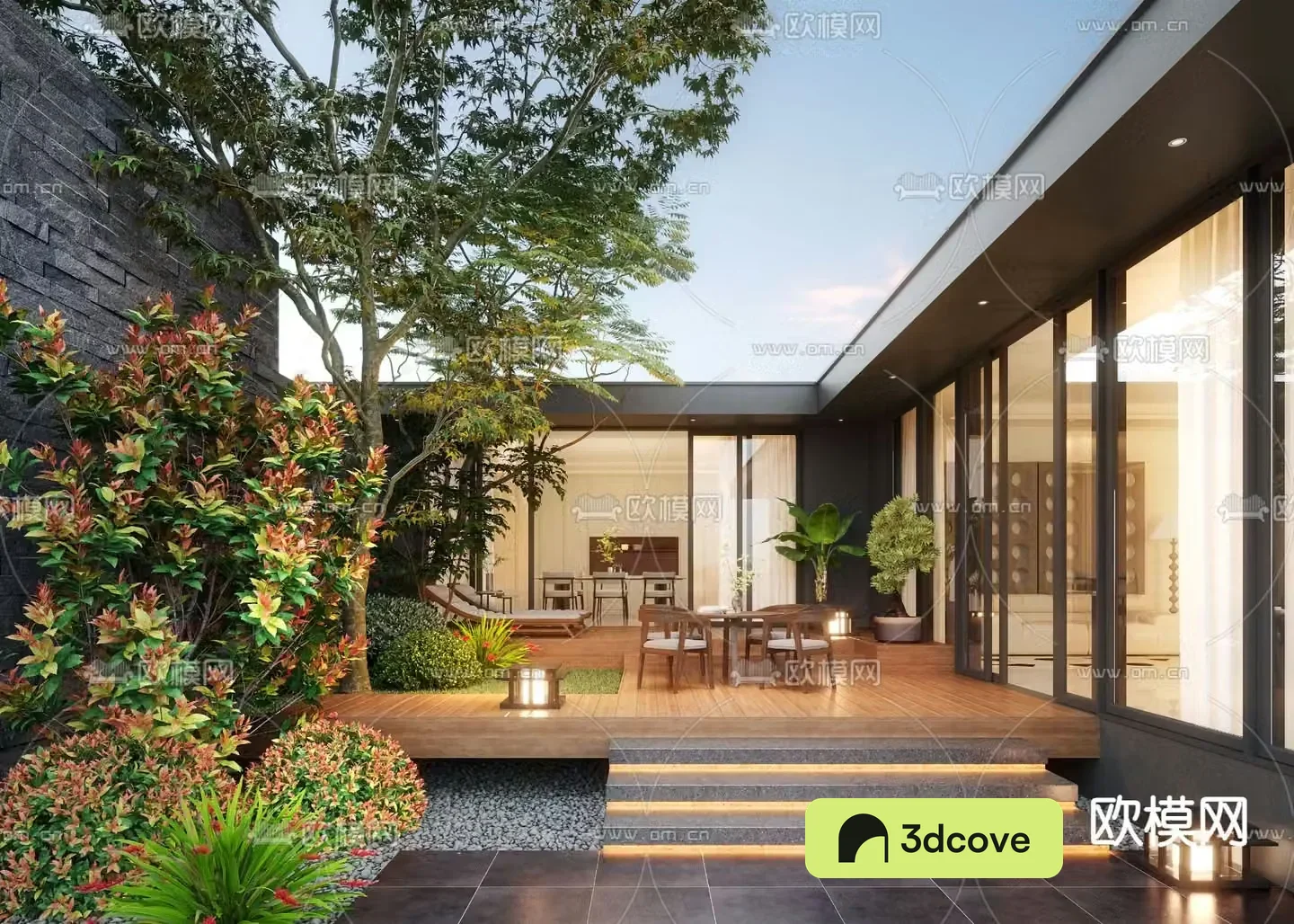 Villa courtyard landscape