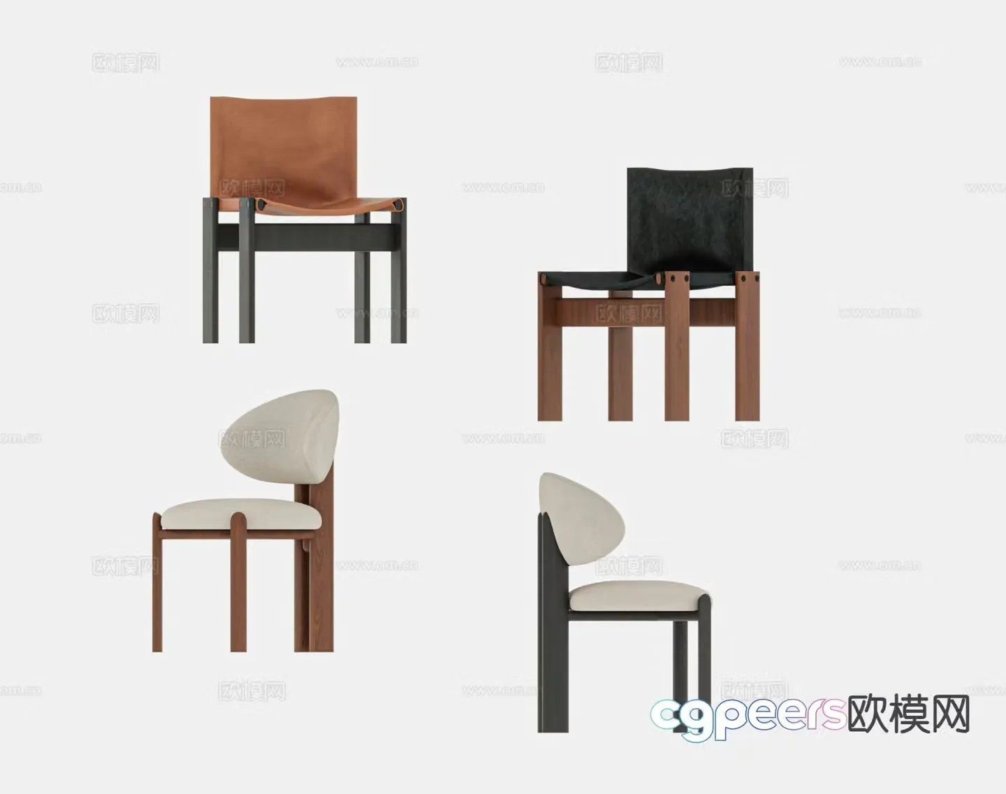 Medieval style chair dining chair 3d model